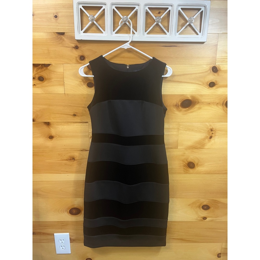 Tommy Hilfiger Womens Black Velvet Colorblock Sleeveless Sheath Dress Size 6